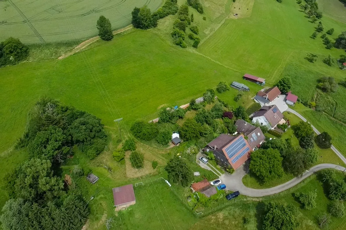 mit großer Wiese
