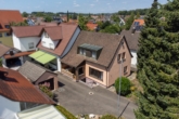 von oben - DHH mit Garage
